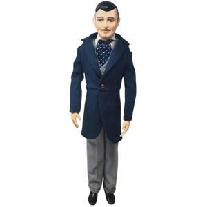 FRANKLIN MINT RHETT BUTLER  CLARK GABLE GONE WITH THE WIND PORCELAIN DOLL Stand